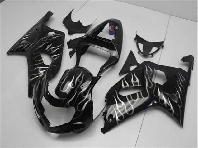 Carenado Moto Suzuki GSXR 600 / 750 K1 K2 K3 01-03 - Negro Blanco Llama Carenado Moto Suzuki GSXR 600 / 750 K1 K2 K3 01-03 - Negro Blanco Llama