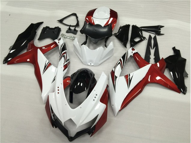 Carenado Moto Suzuki GSXR 600 / 750 K8 08-10 - Blanco Rojo Negro Carenado Moto Suzuki GSXR 600 / 750 K8 08-10 - Blanco Rojo Negro