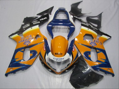 Carenado Moto Suzuki GSXR 600 K1 K2 K3 01-03 - Azul Naranja Corona Extra
