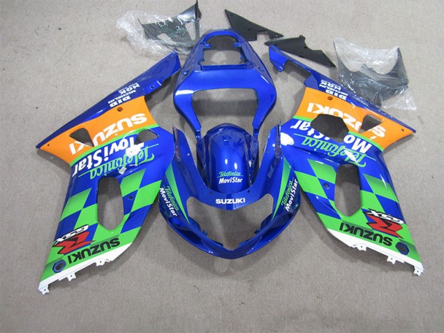 Carenado Moto Suzuki GSXR 600 K1 K2 K3 01-03 - Azul Verde Telefumia Movistar