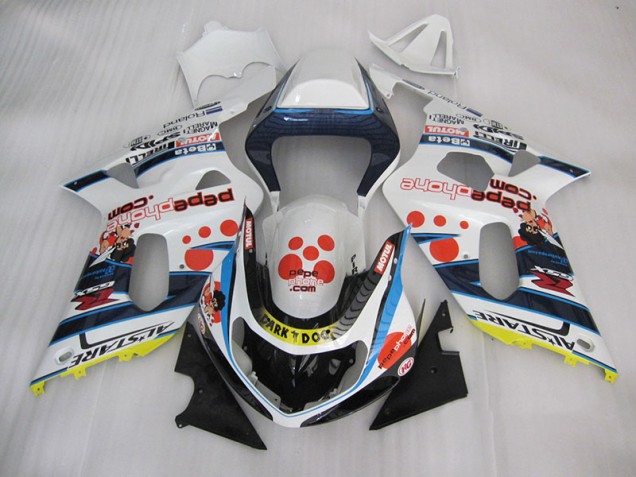 Carenado Moto Suzuki GSXR 600 K1 K2 K3 01-03 - Blanco Azul Oscuro Dog Carenado Moto Suzuki GSXR 600 K1 K2 K3 01-03 - Blanco Azul Oscuro Dog