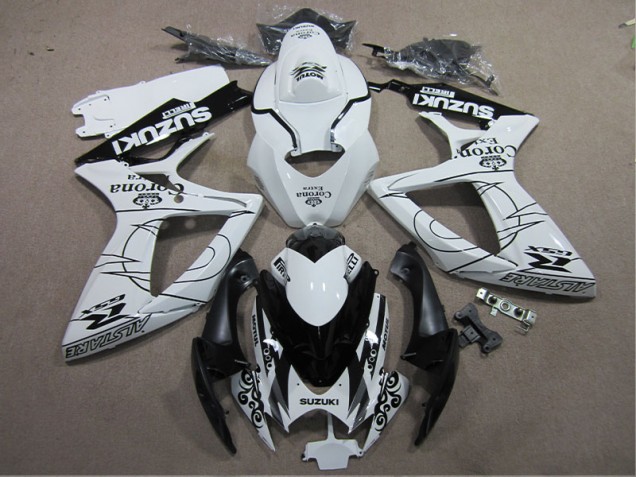 Carenado Moto Suzuki GSXR 600 K6 06-07 - Blanco Negro Corona Extra Carenado Moto Suzuki GSXR 600 K6 06-07 - Blanco Negro Corona Extra