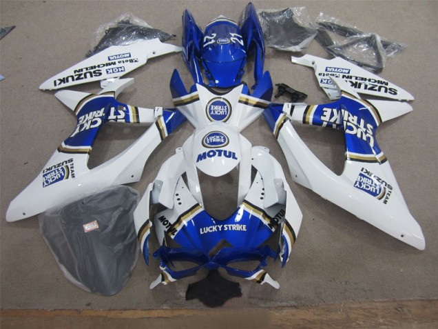 Carenado Moto Suzuki GSXR 600 K8 08-10 - Blanco Lucky Strike Azul Motul Carenado Moto Suzuki GSXR 600 K8 08-10 - Blanco Lucky Strike Azul Motul