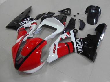 Carenado Moto Yamaha R1 00-01 - Rojo Negro Blanco Carrera Versión