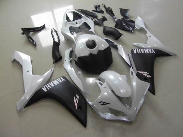 Carenado Moto Yamaha R1 07-08 - Blanco Perla Negro Mate Carenado Moto Yamaha R1 07-08 - Blanco Perla Negro Mate