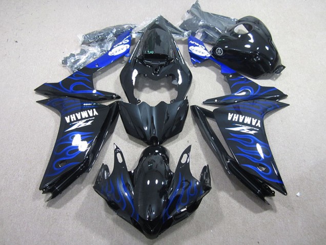 Carenado Moto Yamaha R1 07-08 - Negro con Azul Llama Carenado Moto Yamaha R1 07-08 - Negro con Azul Llama