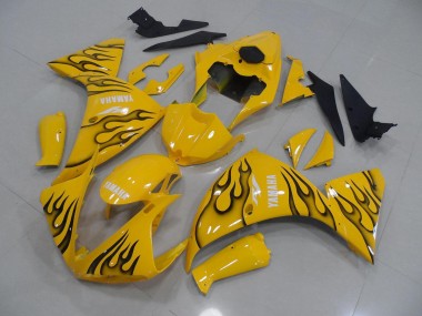 Carenado Moto Yamaha R1 09-11 - Amarillo Negro Llama