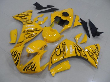 Carenado Moto Yamaha R1 12-14 - Amarillo Negro Llama
