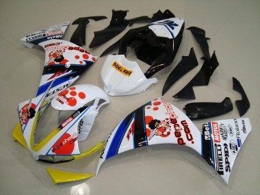 Carenado Moto Yamaha R1 12-14 - Blanco Negro Pepe Phone