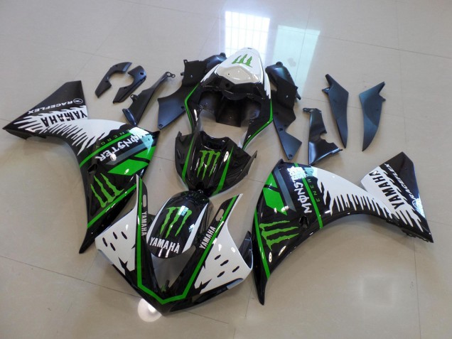 Carenado Moto Yamaha R1 12-14 - Blanco Verde Big Monster Carenado Moto Yamaha R1 12-14 - Blanco Verde Big Monster