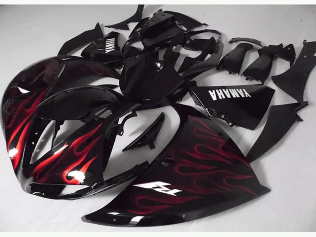 Carenado Moto Yamaha R1 12-14 - Rojo Negro Llama Carenado Moto Yamaha R1 12-14 - Rojo Negro Llama