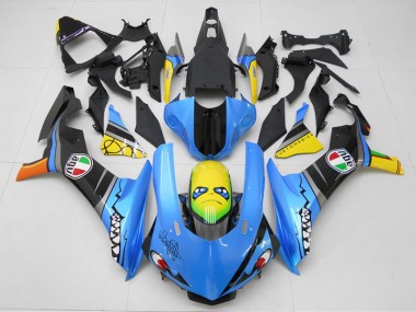 Carenado Moto Yamaha R1 15-19 - Azul Amarillo Tiburón