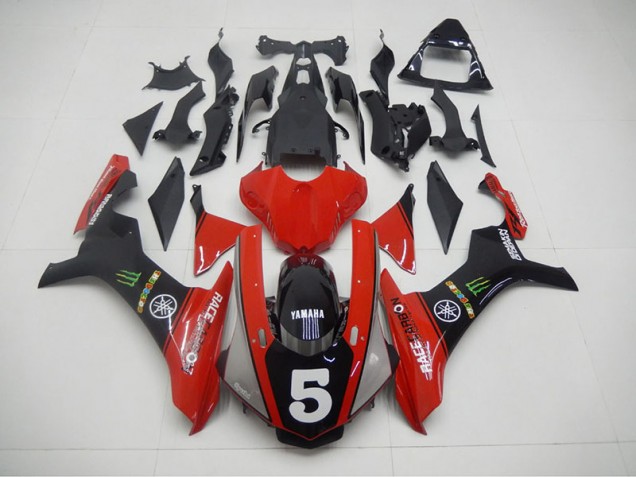 Carenado Moto Yamaha R1 15-19 - Negro Rojo 5 Carenado Moto Yamaha R1 15-19 - Negro Rojo 5