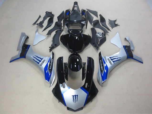 Carenado Moto Yamaha R1 15-19 - Plata Negro Azul Monster Carenado Moto Yamaha R1 15-19 - Plata Negro Azul Monster