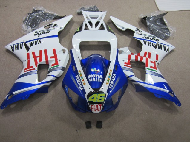 Carenado Moto Yamaha R1 98-99 - Azul Blanco Motul Fiat 46