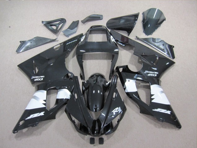 Carenado Moto Yamaha R1 98-99 - Negro Blanco Calcomanía Carenado Moto Yamaha R1 98-99 - Negro Blanco Calcomanía