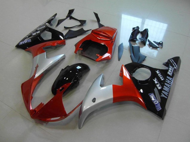 Carenado Moto Yamaha R6 03-05 - Naranja Plata Negro Carenado Moto Yamaha R6 03-05 - Naranja Plata Negro
