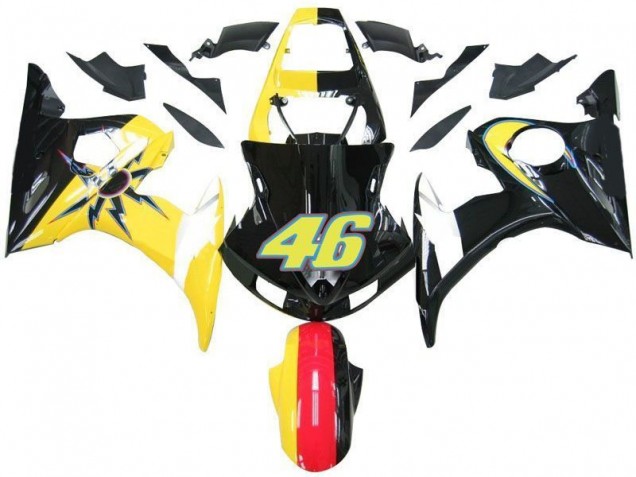 Carenado Moto Yamaha R6 03-05 - Negro Amarillo No. 46 Carenado Moto Yamaha R6 03-05 - Negro Amarillo No. 46