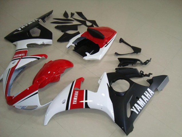 Carenado Moto Yamaha R6 03-05 - Rojo Blanco Negro Mate Carenado Moto Yamaha R6 03-05 - Rojo Blanco Negro Mate