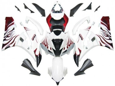 Carenado Moto Yamaha R6 06-07 - Blanco Rojo Llama