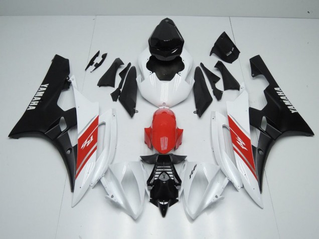 Carenado Moto Yamaha R6 06-07 - Blanco Rojo & Negro Mate Carenado Moto Yamaha R6 06-07 - Blanco Rojo & Negro Mate