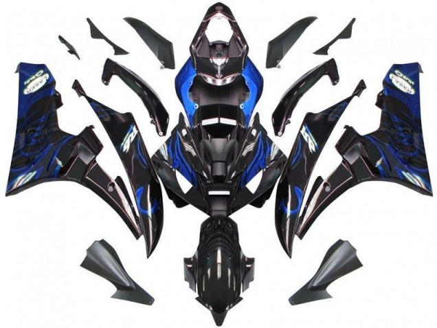Carenado Moto Yamaha R6 06-07 - Llama azul negra Carenado Moto Yamaha R6 06-07 - Llama azul negra
