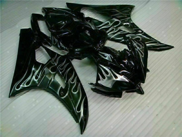 Carenado Moto Yamaha R6 06-07 - Plata Llama Negro Carenado Moto Yamaha R6 06-07 - Plata Llama Negro