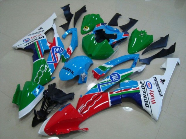 Carenado Moto Yamaha R6 08-16 - Azul Blanco Fiat Verde Rojo Wudy Motul Dunlop Carenado Moto Yamaha R6 08-16 - Azul Blanco Fiat Verde Rojo Wudy Motul Dunlop