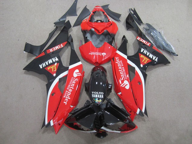 Carenado Moto Yamaha R6 08-16 - Negro Rojo Blanco Santander Carenado Moto Yamaha R6 08-16 - Negro Rojo Blanco Santander