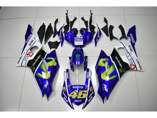 Carenado Moto Yamaha R6 17-23 - Monster Azul Movistar 46 Carenado Moto Yamaha R6 17-23 - Monster Azul Movistar 46