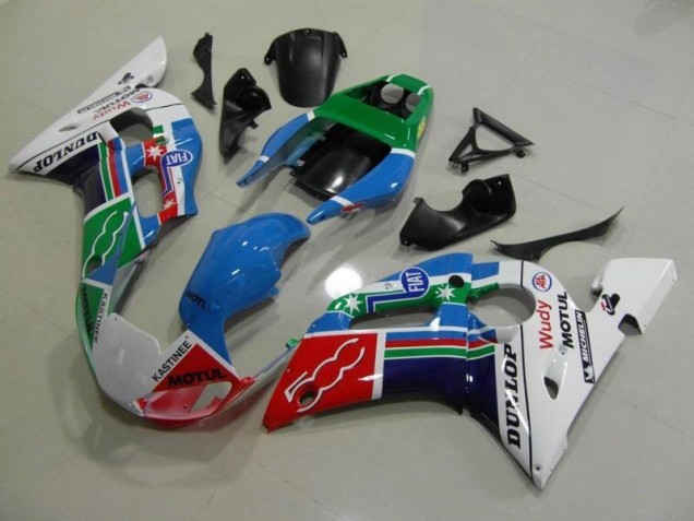 Carenado Moto Yamaha R6 98-02 - Azul Blanco Verde Rojo Wudy Motul Dunlop Carenado Moto Yamaha R6 98-02 - Azul Blanco Verde Rojo Wudy Motul Dunlop