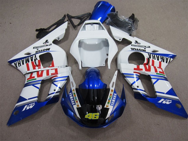 Carenado Moto Yamaha R6 98-02 - Blanco Azul Fiat 46 Carenado Moto Yamaha R6 98-02 - Blanco Azul Fiat 46