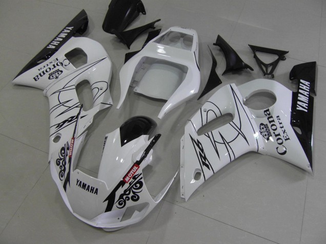 Carenado Moto Yamaha R6 98-02 - Blanco Negro Corona Carenado Moto Yamaha R6 98-02 - Blanco Negro Corona