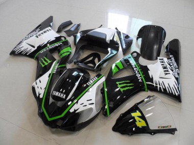 Carenados Moto Yamaha R1 00-01 - Negro Blanco Verde Monster