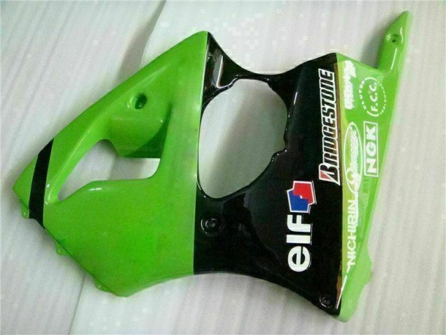 Inyección Kit Carenado Moto Kawasaki ZX6R 00-02 - Verde Negro Inyección Kit Carenado Moto Kawasaki ZX6R 00-02 - Verde Negro