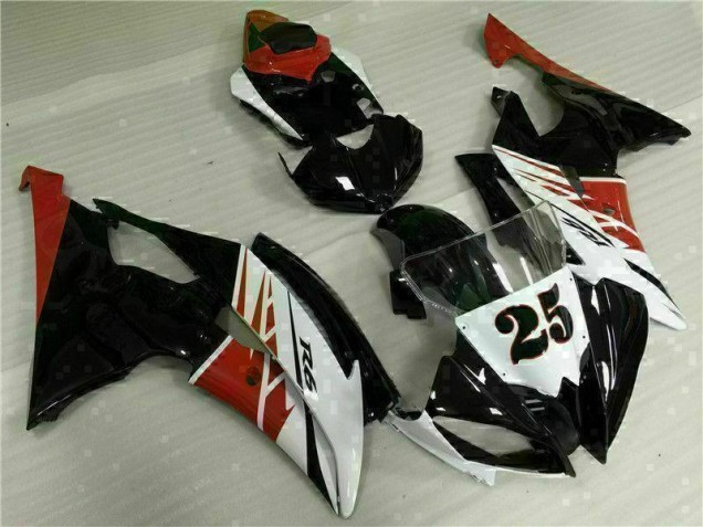 Inyección Kit Carenado Moto Yamaha R6 08-16 - Blanco Negro Inyección Kit Carenado Moto Yamaha R6 08-16 - Blanco Negro