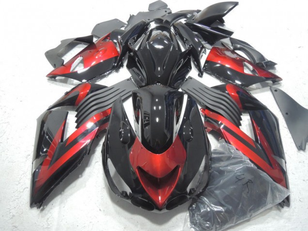Inyección Kits Carenado Moto Kawasaki ZX14R ZZR 1400 06-11 - Negro Rojo Inyección Kits Carenado Moto Kawasaki ZX14R ZZR 1400 06-11 - Negro Rojo