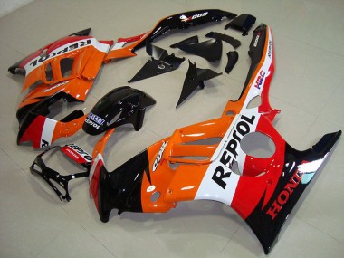 Kit ABS Carenado Motocicleta Honda CBR 600 F3 95-98 - Negro Naranja Repsol