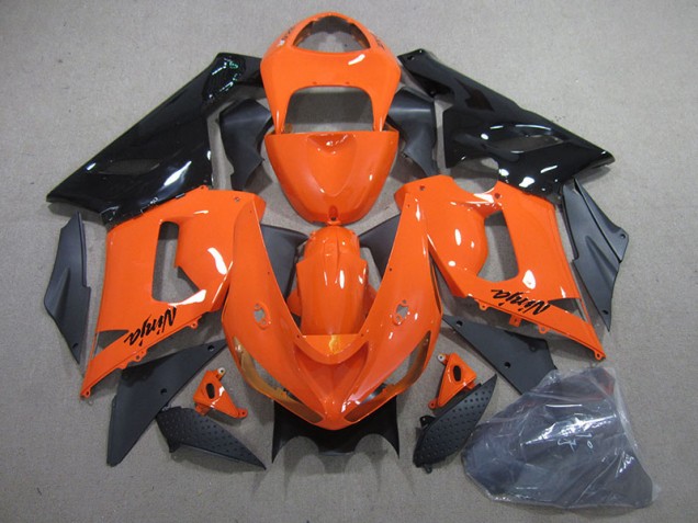 Kit ABS Carenado Motocicleta Kawasaki ZX6R 05-06 - Naranja Negro Ninja Kit ABS Carenado Motocicleta Kawasaki ZX6R 05-06 - Naranja Negro Ninja