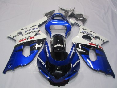 Kit ABS Carenado Motocicleta Suzuki GSXR 600 K1 K2 K3 01-03 - Azul Blanco Motul