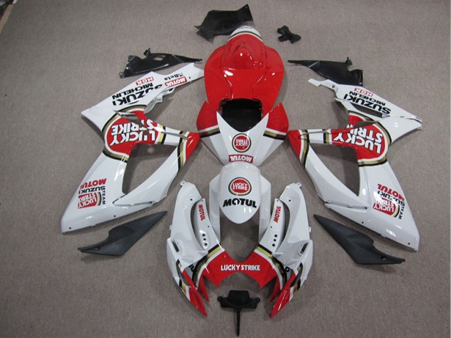 Kit Carenado ABS Completo Suzuki GSXR 1000 K5 05-06 - Blanco Lucky Strike Rojo Motul Kit Carenado ABS Completo Suzuki GSXR 1000 K5 05-06 - Blanco Lucky Strike Rojo Motul