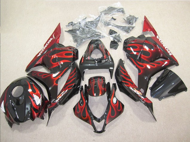 Kit Carenado Moto Honda CBR 600 RR 09-12 - Negro Rojo Llama Kit Carenado Moto Honda CBR 600 RR 09-12 - Negro Rojo Llama