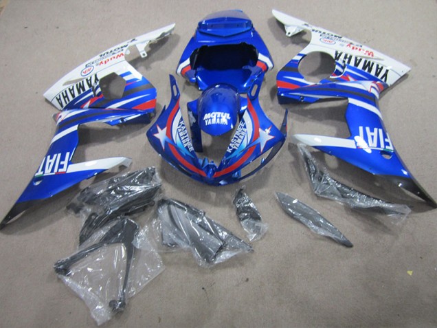 Kit Carenado Moto Yamaha R6 03-05 - Azul Blanco Motul Fiat