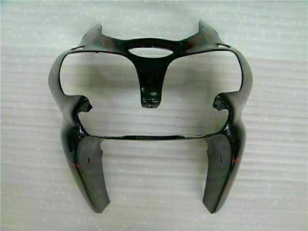 Kit Completo Carenado Moto Kawasaki ZX6R 00-02 - Negro Rojo Llama Kit Completo Carenado Moto Kawasaki ZX6R 00-02 - Negro Rojo Llama