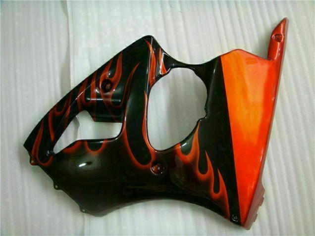 Kit Completo Carenado Moto Kawasaki ZX6R 00-02 - Negro Rojo Llama Kit Completo Carenado Moto Kawasaki ZX6R 00-02 - Negro Rojo Llama