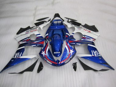 Kit Completo Carenado Moto Yamaha R6 03-05 - Azul Blanco Motul Fiat