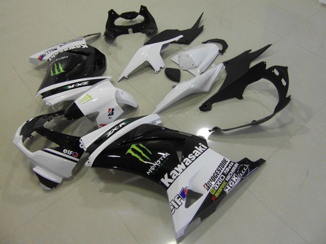 Kits ABS Carenado Motocicleta Kawasaki ZX 250R 08-12 - Negro Blanco Monster Kits ABS Carenado Motocicleta Kawasaki ZX 250R 08-12 - Negro Blanco Monster