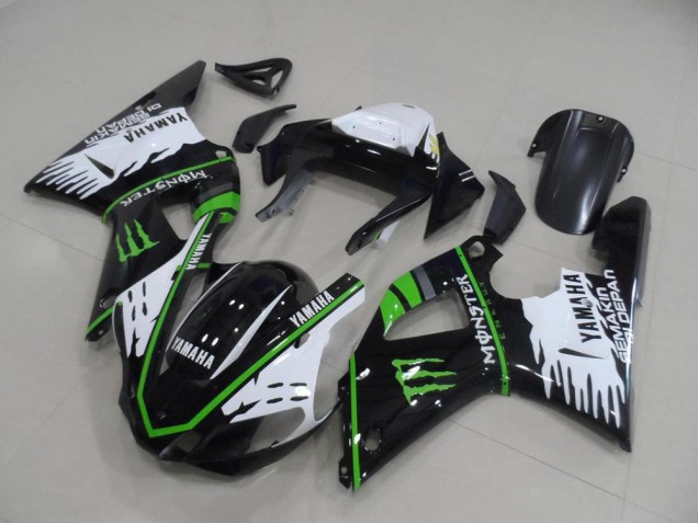 Kits Carenado Moto Yamaha R1 00-01 - Negro Blanco Verde Monster Kits Carenado Moto Yamaha R1 00-01 - Negro Blanco Verde Monster