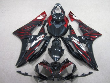 Kits Carenado Moto Yamaha R6 06-07 - Negro Rojo Llama