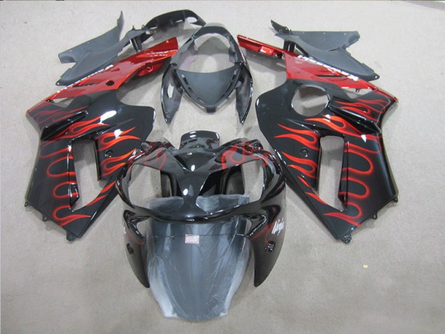 Kits Completo Carenado Moto ABS Kawasaki ZX6R 07-08 - Negro Rojo Llama Kits Completo Carenado Moto ABS Kawasaki ZX6R 07-08 - Negro Rojo Llama